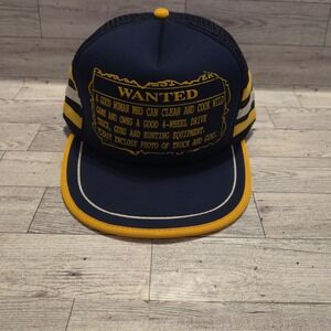 Vintage Sports Time Cap Trucker Hat SnapBack Wanted Funny Saying One Size